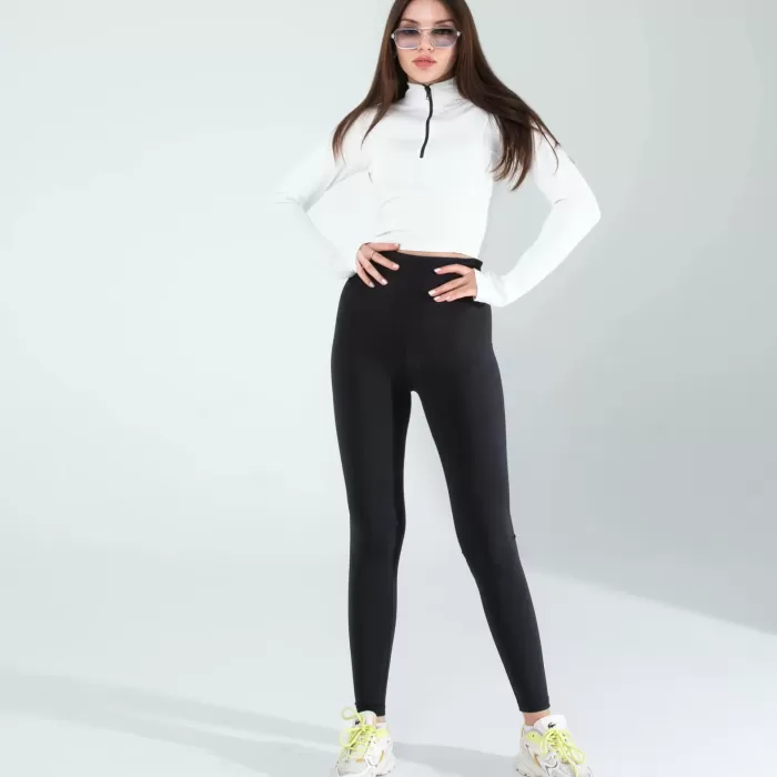 Beyaz Renkli Parmak Geçmeli Spor Body