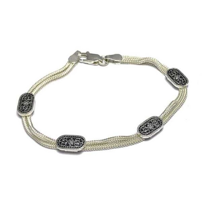 Kadın Mardin Hasırı Gümüş Bileklik 2020487