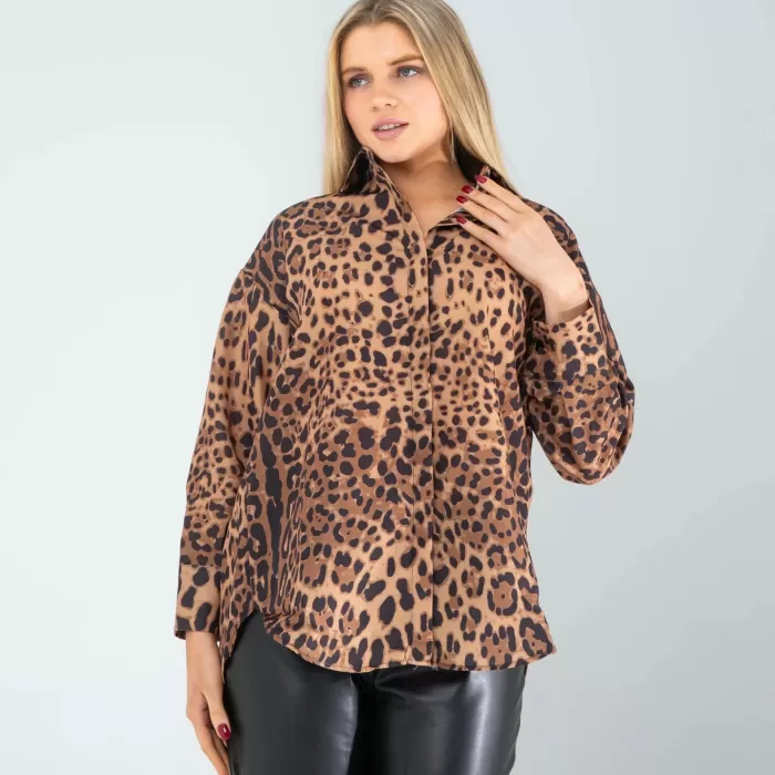 Leopar Desen Gömlek