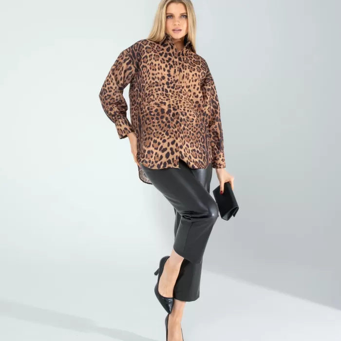 Leopar Desen Gömlek