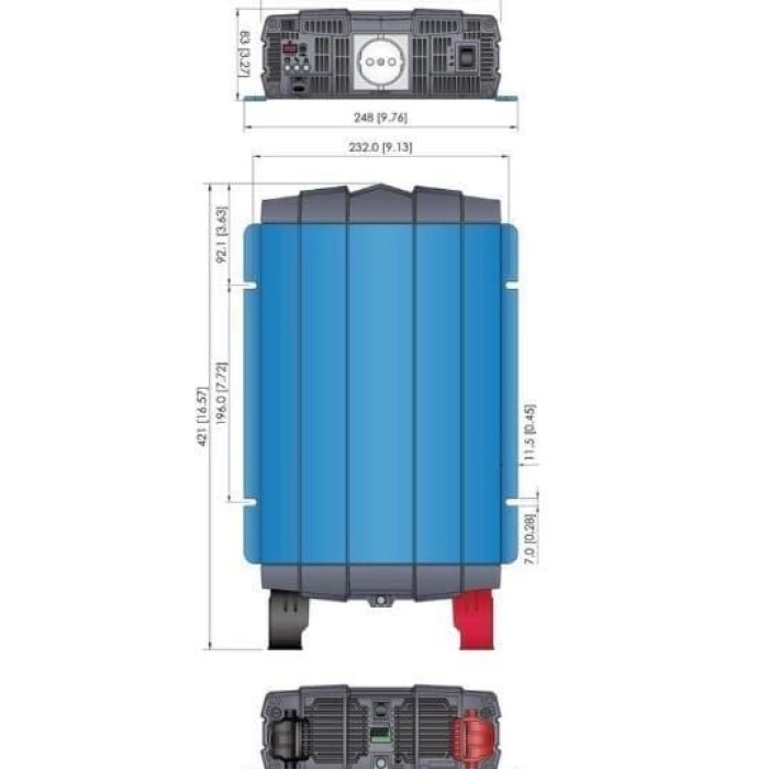Cotek DC-AC 48V 1000W (Rack Mounth) Tam Sinüs Inverter