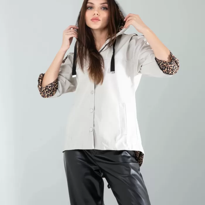 Leopar Detaylı Ceket