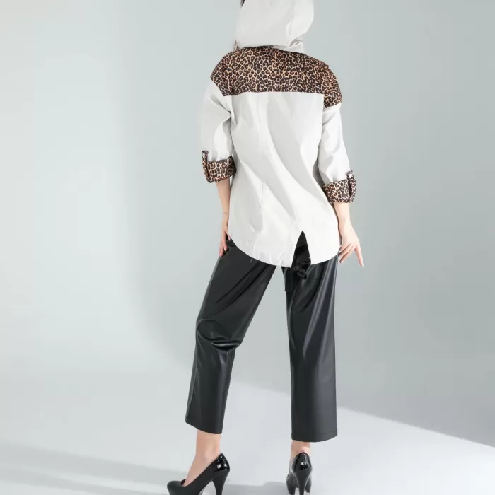 Leopar Detaylı Ceket