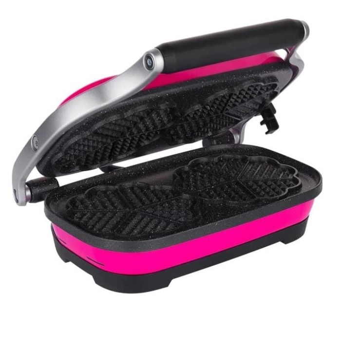 Aksu Vintage Waffle Makinesi Double Barbie Pembe