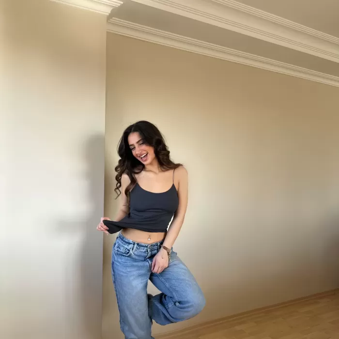 Antrasit ZRA Model Poliamid İp Askı Bluz