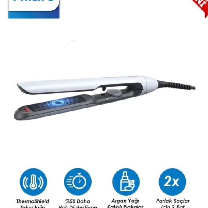 Philips 5000 Series Saç Düzleştirici ;Argan Yağı Katkılı Plakalar, Thermo Shield Teknoloji BHS520/00
