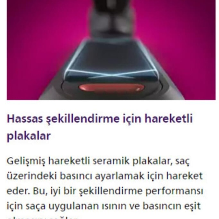 Philips 5000 Series Saç Düzleştirici ;Argan Yağı Katkılı Plakalar, Thermo Shield Teknoloji BHS520/00
