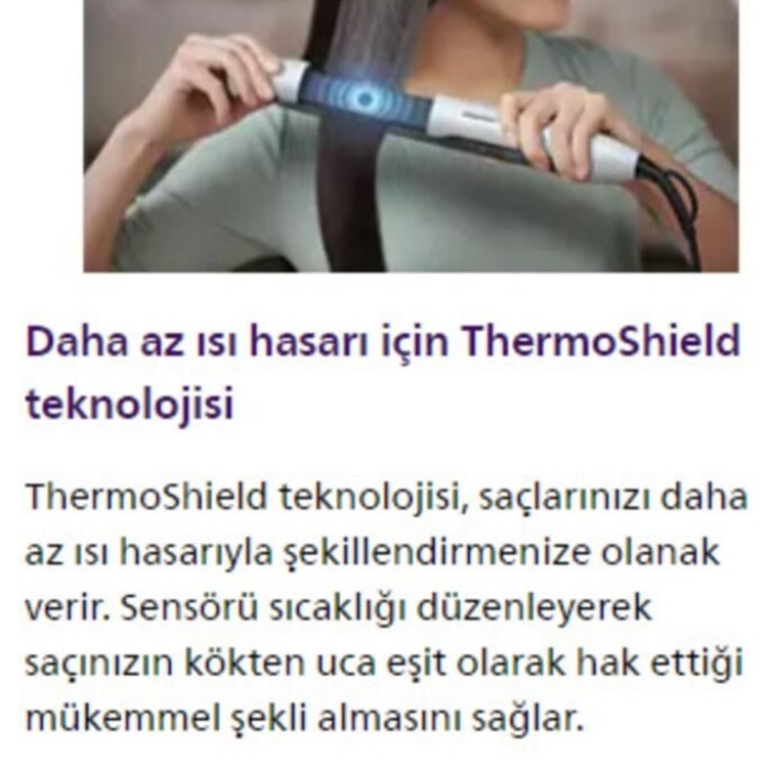 Philips 5000 Series Saç Düzleştirici ;Argan Yağı Katkılı Plakalar, Thermo Shield Teknoloji BHS520/00