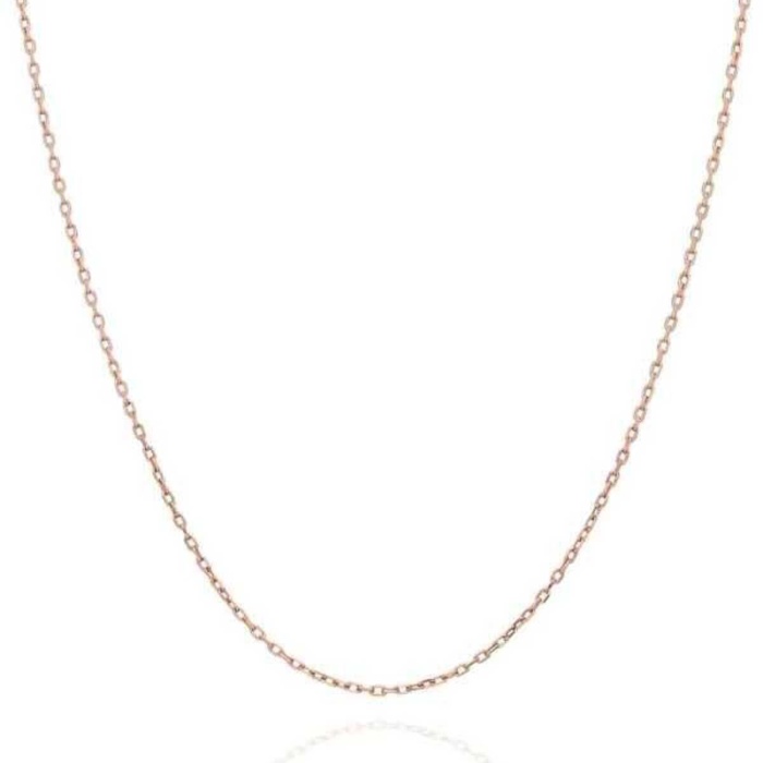 Hayalet Gümüş Üzeri Rose Gold Kaplama Kolye Zinciri 1 mm