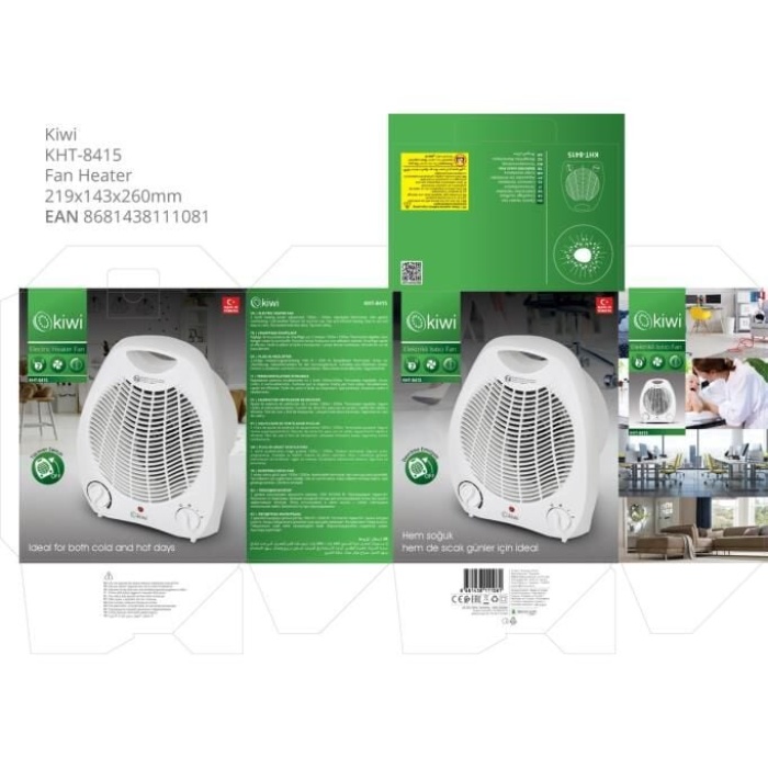 Kiwi 8415 Fanlı Isıtıcı Sıcak - Soğuk 2000w Termostatlı