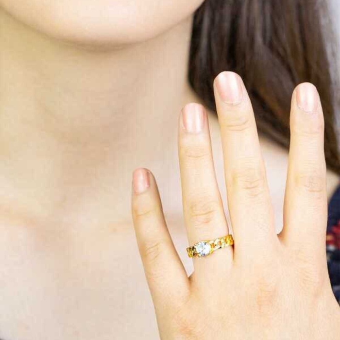 Teştaş Gümüş Yüzük Altın Kaplama