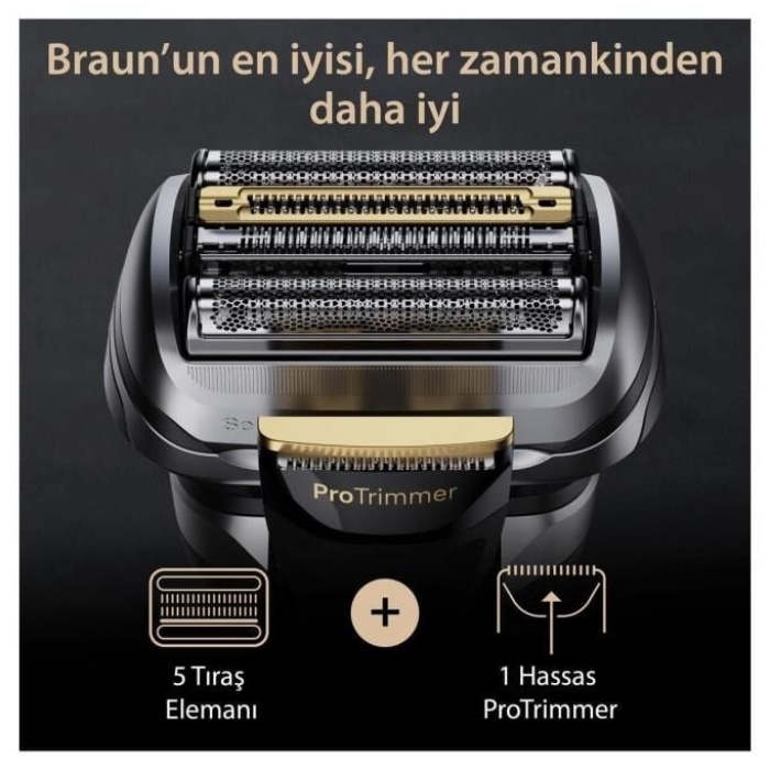 Braun Series 9 PRO+ Elektrikli Tıraş Makinesi, Şarj Standı, Islak ve Kuru, 9519s, Altın Rengi