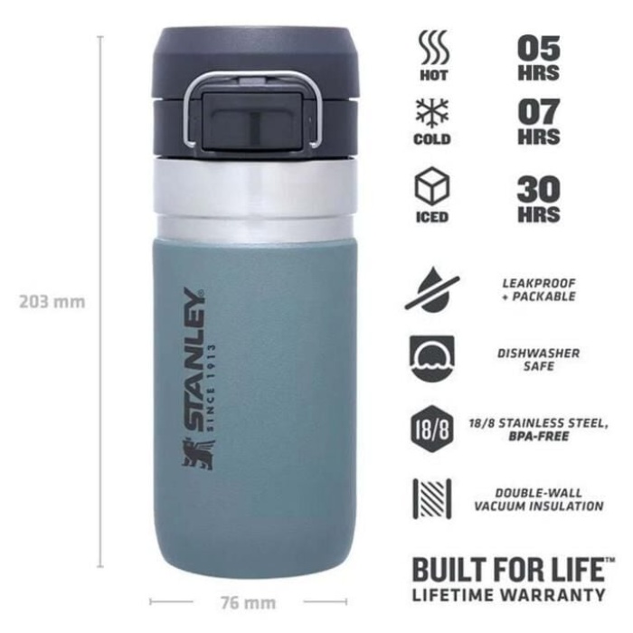 Stanley The Quick Flip MAVİ Paslanmaz Çelik Soğuk Su Termosu 0.47 Lt STANLEY0178
