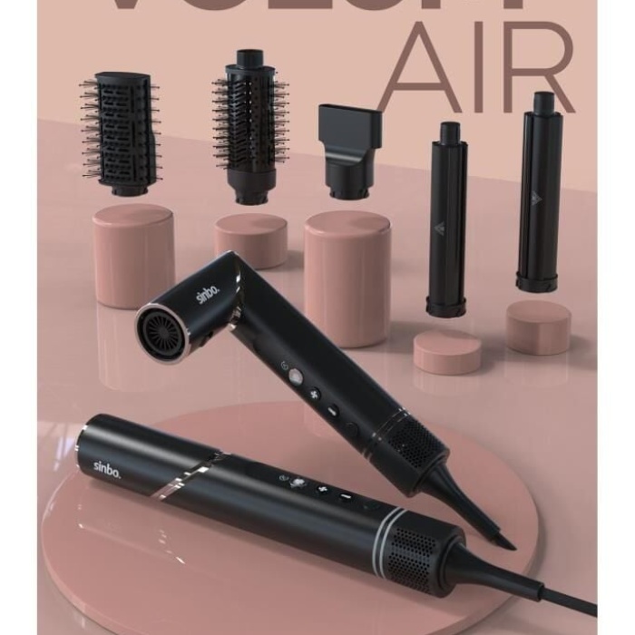 Sinbo Pro Airwrap Katlanabilir Multstyler Hava Üfleme 5 in 1 Saç Şekillendirici Bldc SHD-1720 Siyah