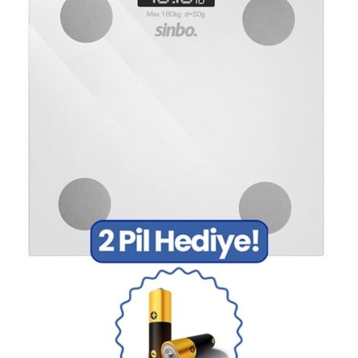 Sinbo SBS-4472 Bluetooth Dijital Yağ Su Kas Vücut Kitle Endeksi Kilo Ölçer Tartı Baskül