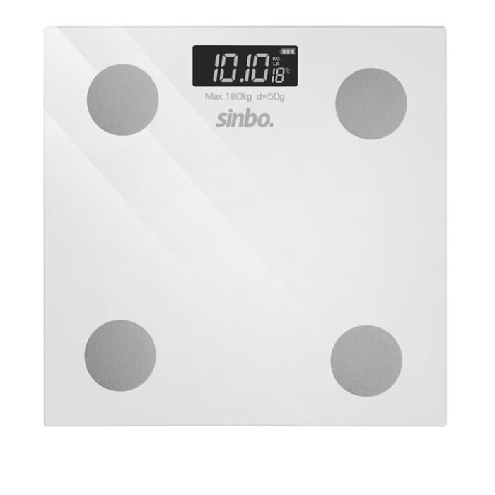 Sinbo SBS-4472 Bluetooth Dijital Yağ Su Kas Vücut Kitle Endeksi Kilo Ölçer Tartı Baskül