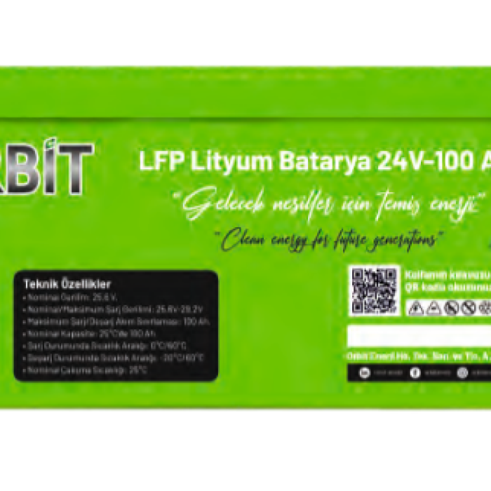 Orbit 24V 100Ah LifePO4 Marin Bluetooth Lityum Akü