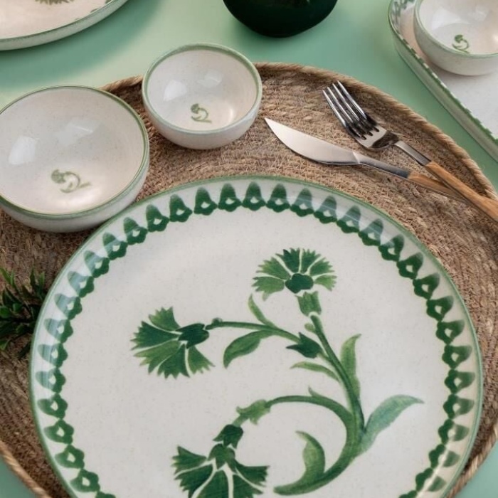 14 Parça 6 Kişilik Kahvaltı Takımı Ottoman Elegance Yeşil - 2