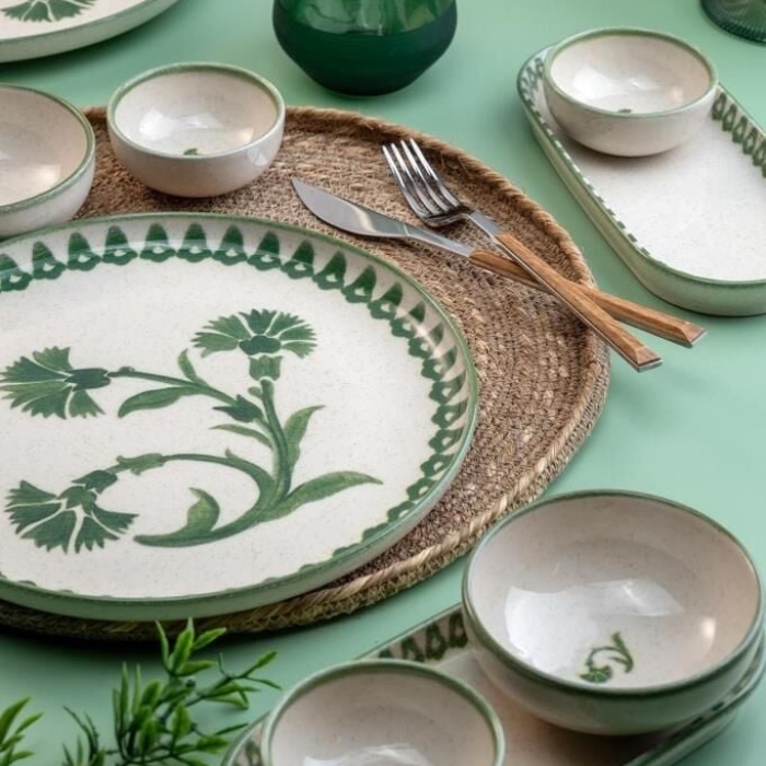 14 Parça 6 Kişilik Kahvaltı Takımı Ottoman Elegance Yeşil - 2