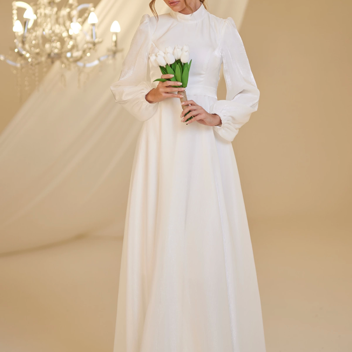 Şifon Helin Abiye - Beyaz