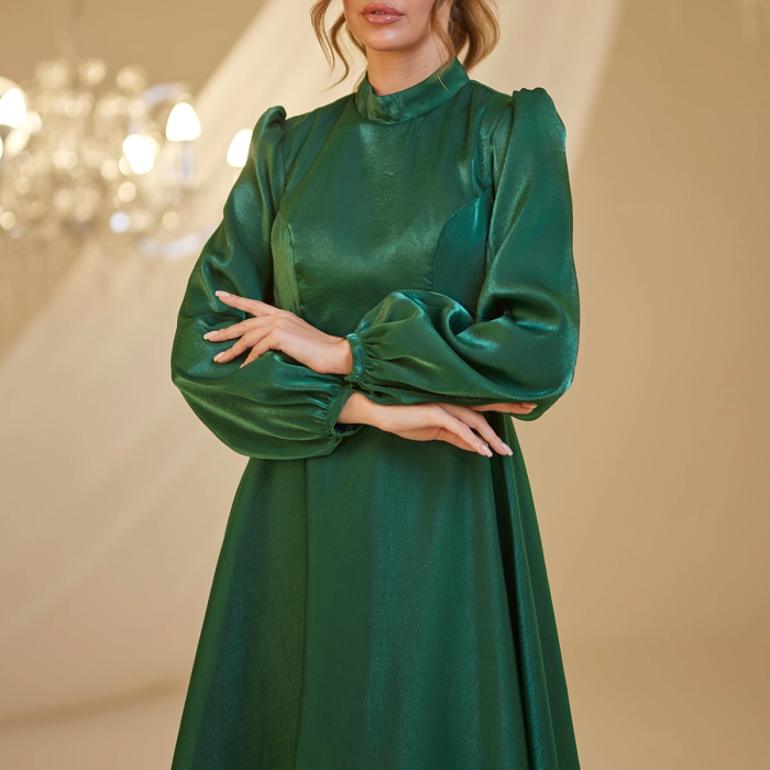Şifon Helin Abiye - Zümrüt