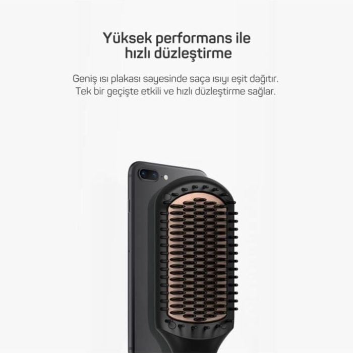 Arzum AR5068 Superstar Touch Saç Düzleştirici Fırça - Siyah