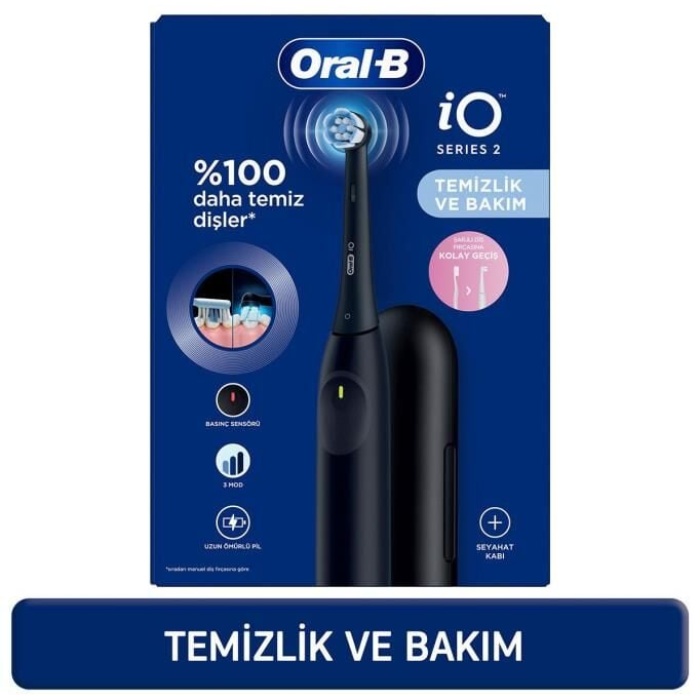 Oral-B İo 2 Gece Siyahı Şarjlı Diş Fırçası 1 Diş Fırçası Başlığı 1 Seyahat Kutusu