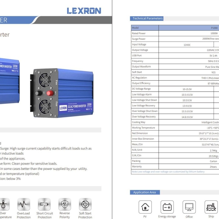 Lexron 1000W 24V Tam Sinüs Inverter