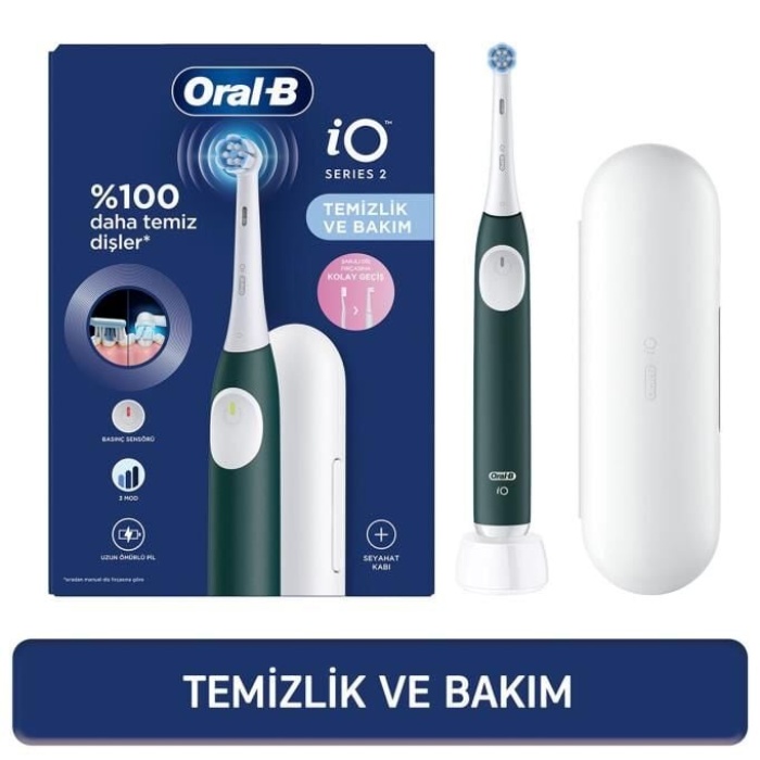 Oral-B İo 2 Orman Yeşili Şarjlı Diş Fırçası 1 Diş Fırçası Başlığı 1 Seyahat Kutusu