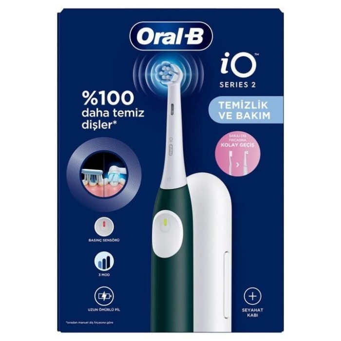 Oral-B İo 2 Orman Yeşili Şarjlı Diş Fırçası 1 Diş Fırçası Başlığı 1 Seyahat Kutusu