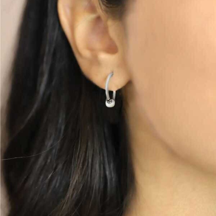 14 Mm Gümüş Halka Küpe