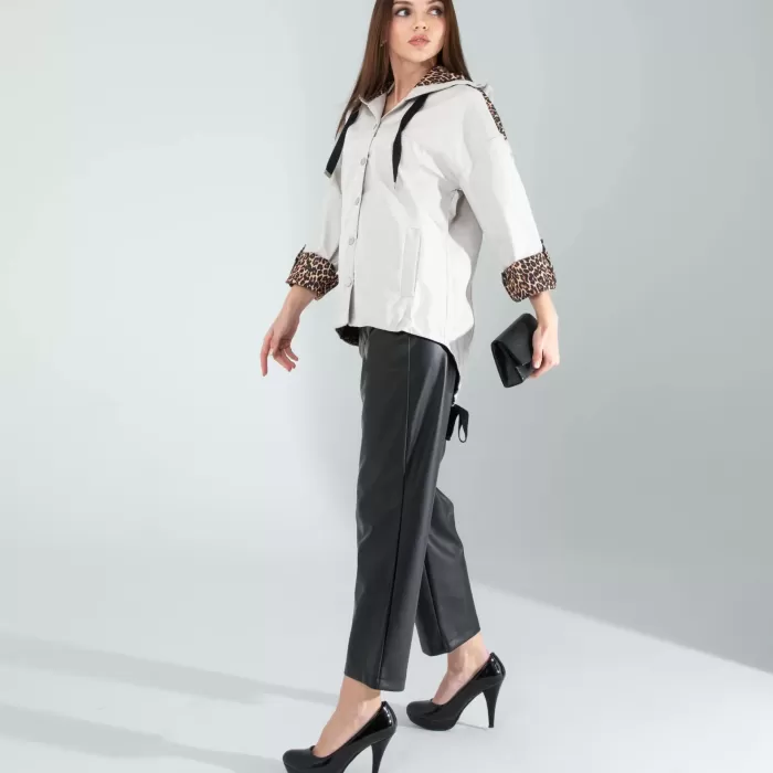 Leopar Detaylı Ceket