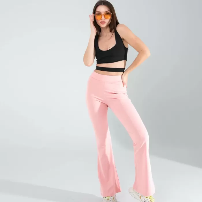 Pembe İspanyol Paça Tayt