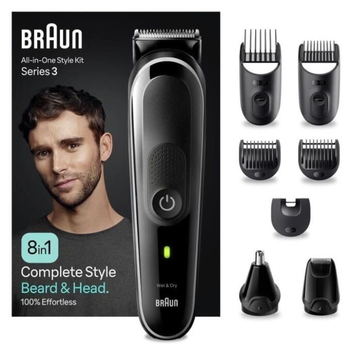 Braun Series 3 MGK3440 Hepsi Bir Arada Şekillendirme Seti, 8’i 1 Arada Erkek Bakım Kiti 80707868