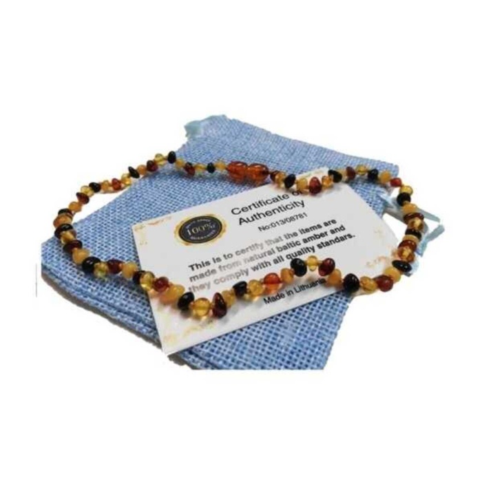Orjinal Kehribar Bebek Diş Kolyesi Multicolor Renk Kehribar Kolye Kız Erkek Çocuk Kolye 4-5 Gram