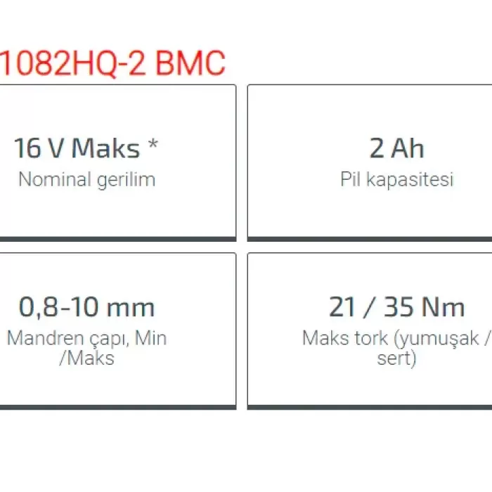 Crown Akülü Vidalama 16V-2Ah Ct21082Hq-2 Bmc