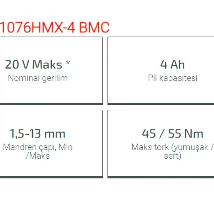 Crown Akülü Vidalama 20V-4Ah Ct21076Hmx-4 Bmc