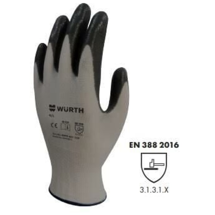 Würth İş Güvenliği Eldiveni Mekanikçi Siyah 10