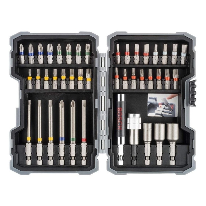 Bosch Professional GSB 185-Li 2.0 Ah Tek Akülü Kömürsüz Motor Darbeli Matkap + 23 Parça Aksesuar Set - 06019K3102 + Bosch Professional 43 Parça Vidalama Ucu Seti -2607017164