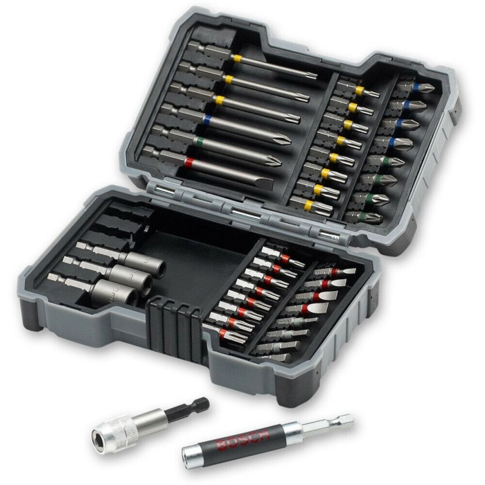 Bosch Professional GSB 185-Li 2.0 Ah Tek Akülü Kömürsüz Motor Darbeli Matkap + 23 Parça Aksesuar Set - 06019K3102 + Bosch Professional 43 Parça Vidalama Ucu Seti -2607017164