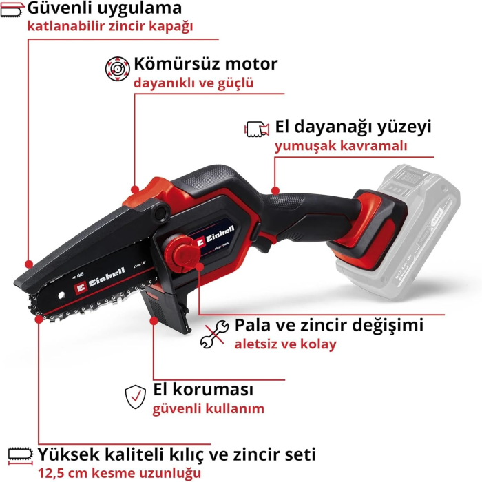 Einhell GE-PS 18/15 Li BL - Solo Akülü Dal Budama Testeresi - 4600040