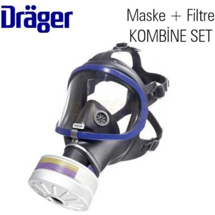 Drager X-plore 6300 Tek Filtreli Tam Yüz Gaz Maskesi + Rd40 A2b2e2k1 6738802 Filtresi