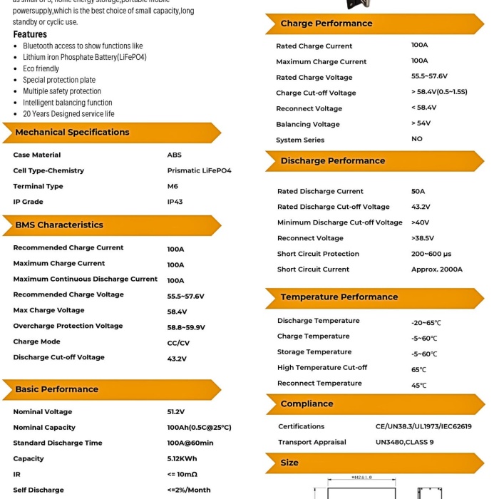 Lexron 51.2V 100AH Lityum Akü (Kaset Tipi)