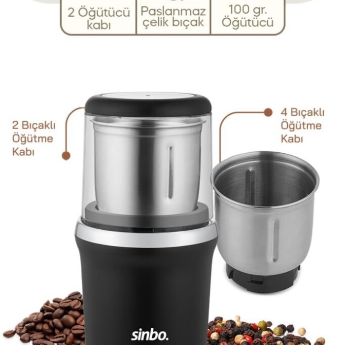 Sinbo SCM-2982 Kahve Ve Baharat Öğütücü Krom