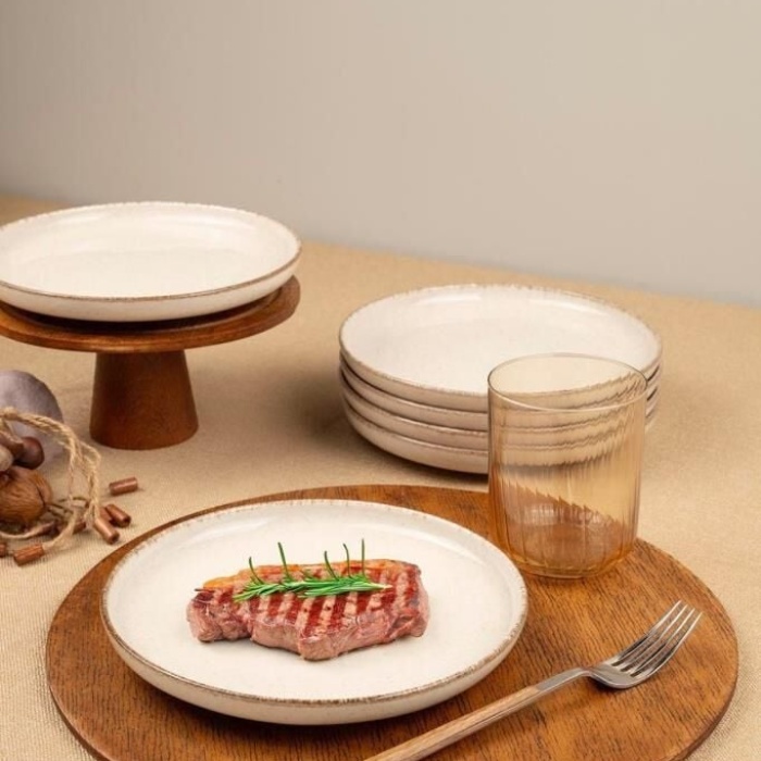 Kütahya Porselen Moderna 6 Parça 19 Cm Düz Tabak Tarçın