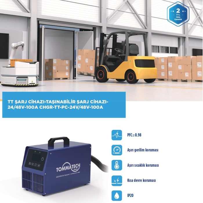 TommaTech Batarya Şarj Ünitesi Mobil 48V-100A