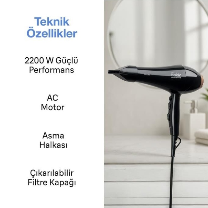 Fakir Noble Ac Motor Saç Kurutma Makinesi - Siyah