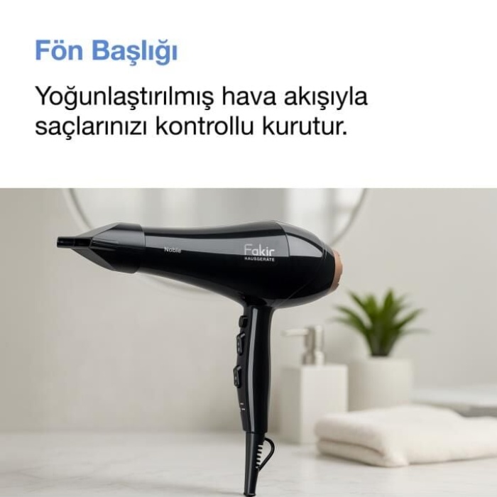 Fakir Noble Ac Motor Saç Kurutma Makinesi - Siyah