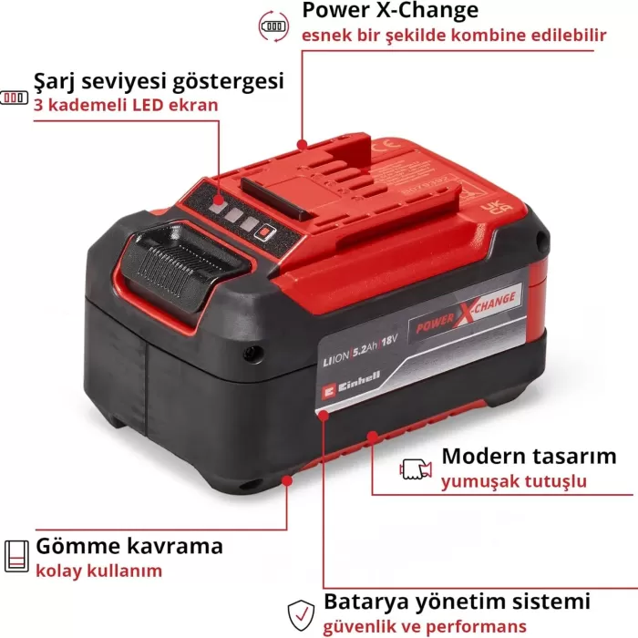 Einhell 18V 5,2 Ah Power-X-Change Plus Akü - 451143