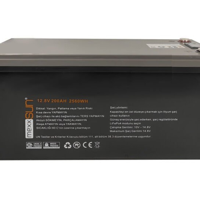 Mexxsun Lityum Akü 12,8V 200AH (LiFePo4) 2560Wh